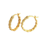 SHANICE Sterling Silver Retro Braided Chain Earrings