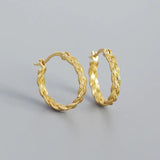 SHANICE Sterling Silver Retro Braided Chain Earrings