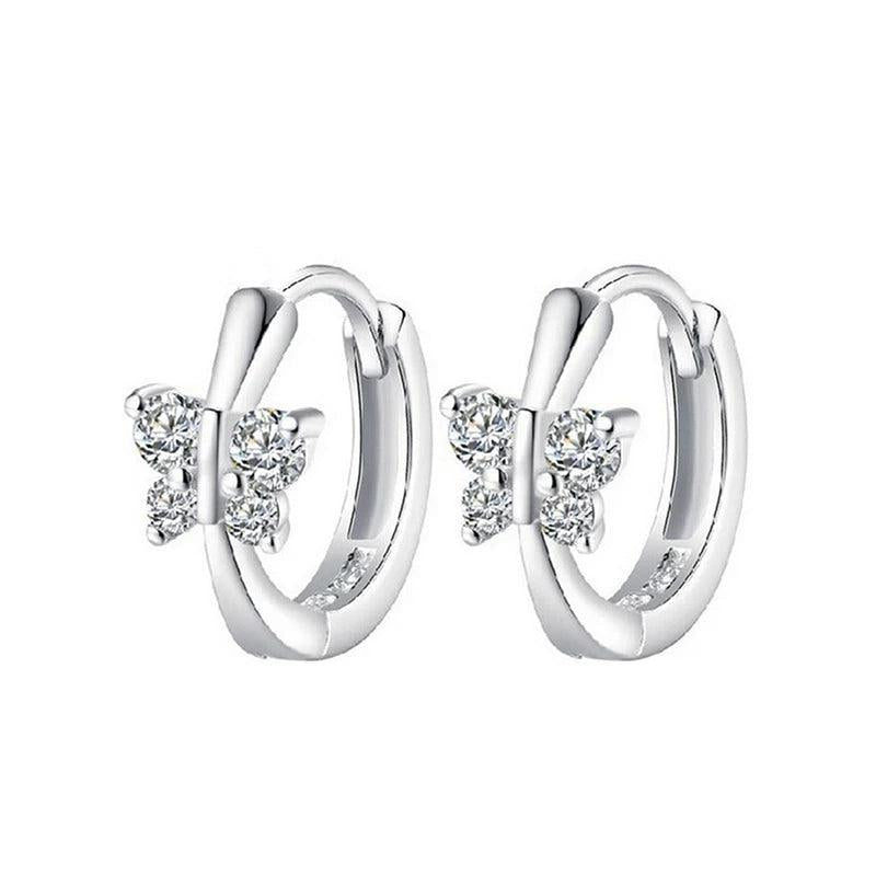 925 Silver Maple Leaf & Conch Stud Earrings Zircon Stars Hollow Jewelry