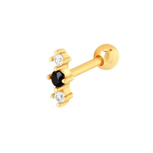 925 Silver Stud Earrings Women Green Clear Zircon Jewelry