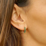 Crystal Hoop Earrings 925 Silver Zircon Circle Earrings
