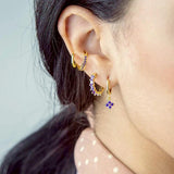 Crystal Hoop Earrings 925 Silver Zircon Circle Earrings