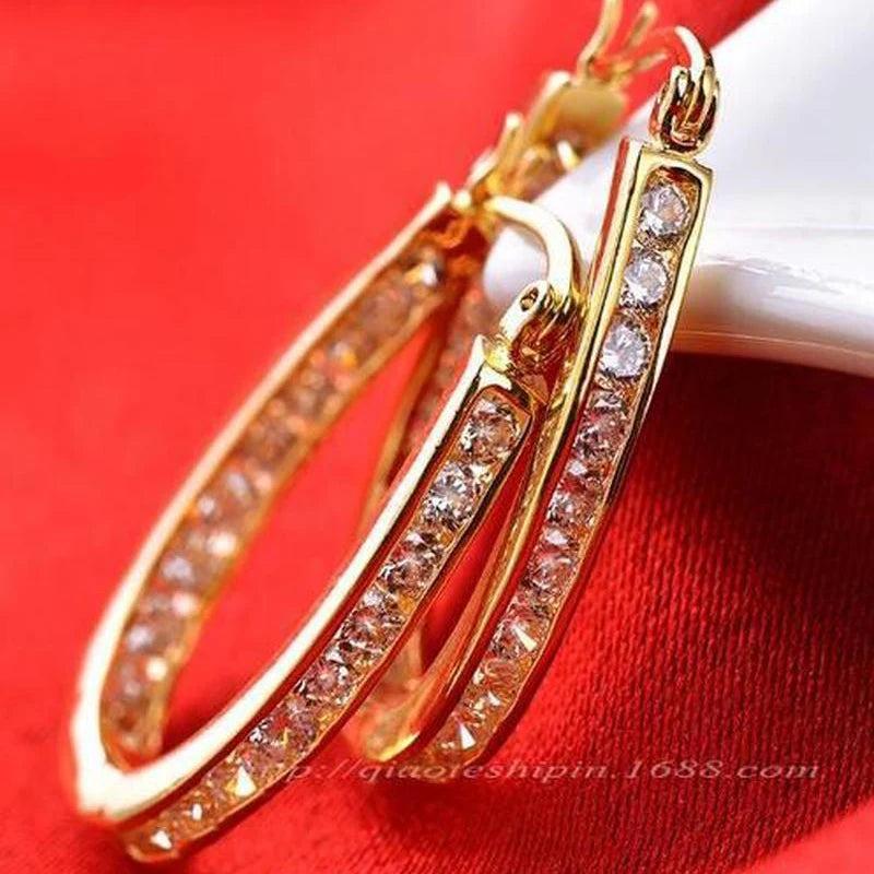 925 Silver Earring 3D Buckle Zircon Micro-Inlaid Anti-Fading Jewelry Earrings