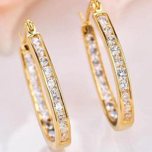 925 Silver Earring 3D Buckle Zircon Micro-Inlaid Anti-Fading Jewelry Earrings