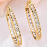 925 Silver Earring 3D Buckle Zircon Micro-Inlaid Anti-Fading Jewelry Earrings
