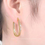 925 Silver Earring 3D Buckle Zircon Micro-Inlaid Anti-Fading Jewelry Earrings