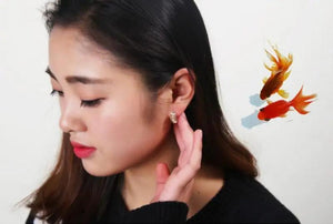 925 Silver Fish Bones Hoop Earrings for Women's Eur Clock