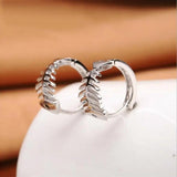 925 Silver Fish Bones Hoop Earrings for Women's Eur Clock