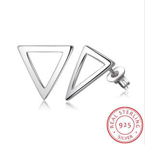 925 Silver Tiny Triangle Stud Earrings Minimalist Geometric Statement