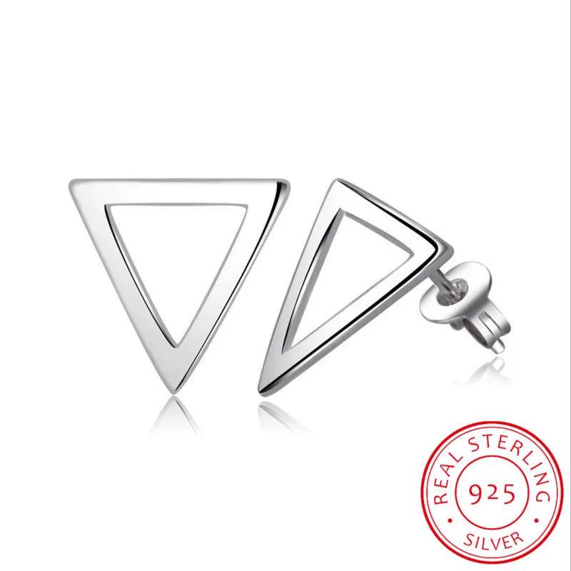 925 Silver Tiny Triangle Stud Earrings Minimalist Geometric Statement