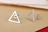 925 Silver Tiny Triangle Stud Earrings Minimalist Geometric Statement