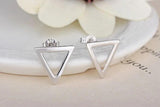 925 Silver Tiny Triangle Stud Earrings Minimalist Geometric Statement