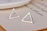 925 Silver Tiny Triangle Stud Earrings Minimalist Geometric Statement