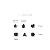 Geometric Zircon Stud Earrings 925 Sterling Silver