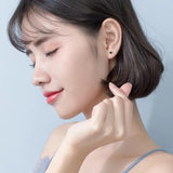 Geometric Zircon Stud Earrings 925 Sterling Silver