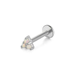 Minimalist Opal 925 Silver Cartilage Flat Back Stud Earring
