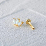 Minimalist Opal 925 Silver Cartilage Flat Back Stud Earring