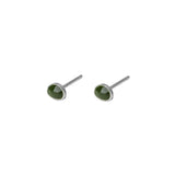 S999 Silver Avocado Green Stud Earrings for Women
