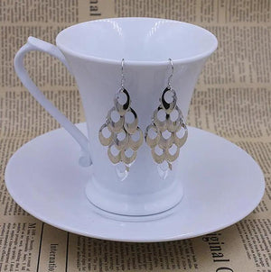 925 Silver Peacock Tail Tassel Dangle Earrings For Women