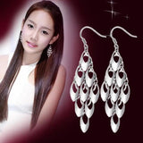 925 Silver Peacock Tail Tassel Dangle Earrings For Women