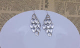 925 Silver Peacock Tail Tassel Dangle Earrings For Women