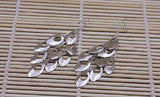 925 Silver Peacock Tail Tassel Dangle Earrings For Women