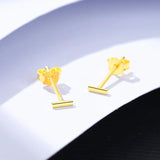 Minimalist 14k Silver Bar Stud Earrings 925 T Shape Tiny Punk Woman Ear Rings
