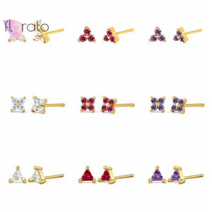 925 Silver Tiny Crystal Stud Earrings