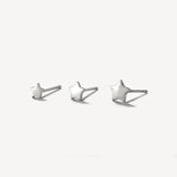 925 Silver Star Heart Stud Earrings Zircons Snake Ear Studs Jewelry