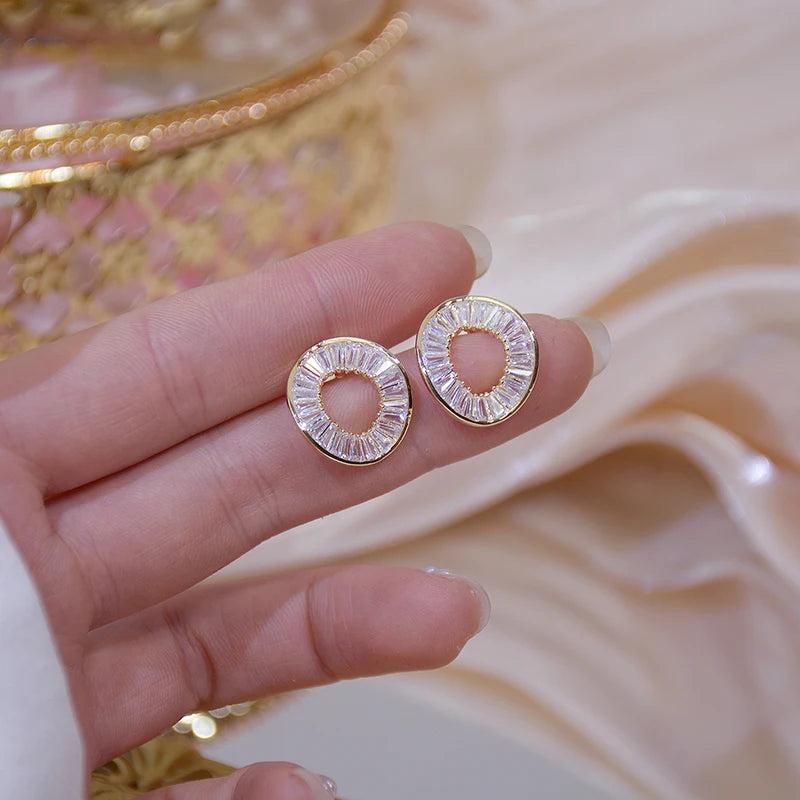 Korea Hot Selling 14K Real Plating Wedding Earrings