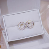 Korea Hot Selling 14K Real Plating Wedding Earrings