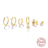 6pcs 925 Sterling Silver Evil Eye Stud Earrings for Women