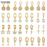 Zircon Plated Dangle Earrings for Women