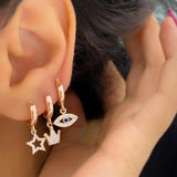 Zircon Plated Dangle Earrings for Women