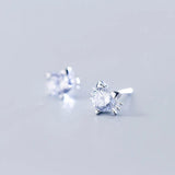 925 Sterling Silver Tiny Cat CZ Stud Earrings Silver Jewelry Gift