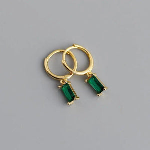 925 Silver Circle Earrings Geometric Zircon Tassel Jewelry