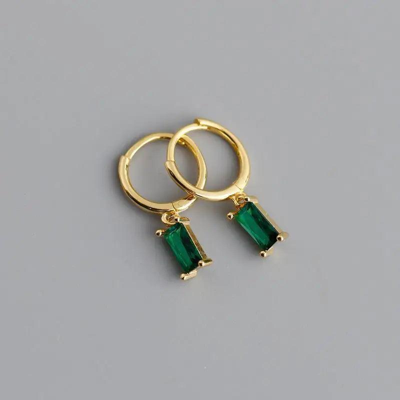 925 Silver Circle Earrings Geometric Zircon Tassel Jewelry