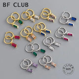 925 Silver Circle Earrings Geometric Zircon Tassel Jewelry