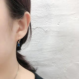 925 Silver Circle Earrings Geometric Zircon Tassel Jewelry