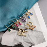 925 Silver Circle Earrings Geometric Zircon Tassel Jewelry