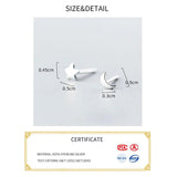 Star Moon 925 Silver Asymmetrical Stud Earrings for Women
