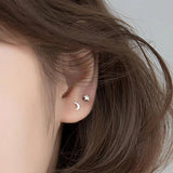 Star Moon 925 Silver Asymmetrical Stud Earrings for Women