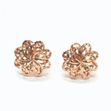 14K Rose Flower Hollow Stud Earrings Engagement Jewelry