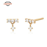 Zircon Sterling Silver Plated Cartilage Stud Earrings for Women