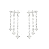 Zircon Sterling Silver Plated Cartilage Stud Earrings for Women