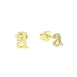 4-6mm Initial Stud Earring 26 Alphabet lowercase No Stone 925 Sterling Silver