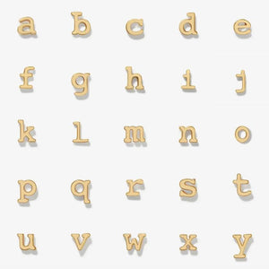 4-6mm Initial Stud Earring 26 Alphabet lowercase No Stone 925 Sterling Silver