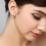 Sterling Silver Flower Hoop Earrings for Women Animal Jewelry