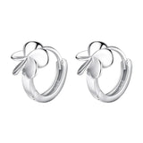 Sterling Silver Flower Hoop Earrings for Women Animal Jewelry