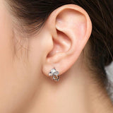 Sterling Silver Flower Hoop Earrings for Women Animal Jewelry